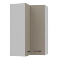 ECKHÄNGESCHRANK Bonn W14/60 weiß / stone grey matt 60 / 60 / 96cm - Graubraun/Weiß, Holz/Holzwerkstoff (60/96/60cm) - Feldmann-Wohnen