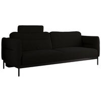 SOFA SALENTO Schwarz Boucle - Schwarz, Textil/Metall (221/82/101cm) - MKS