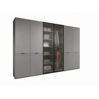 DREHTÜRENSCHRANK ATELIO 303/200/51 cm Modern Kleiderschrank 6-türig Grau - Grau, Holzwerkstoff (303/200/51cm) - MASSENO