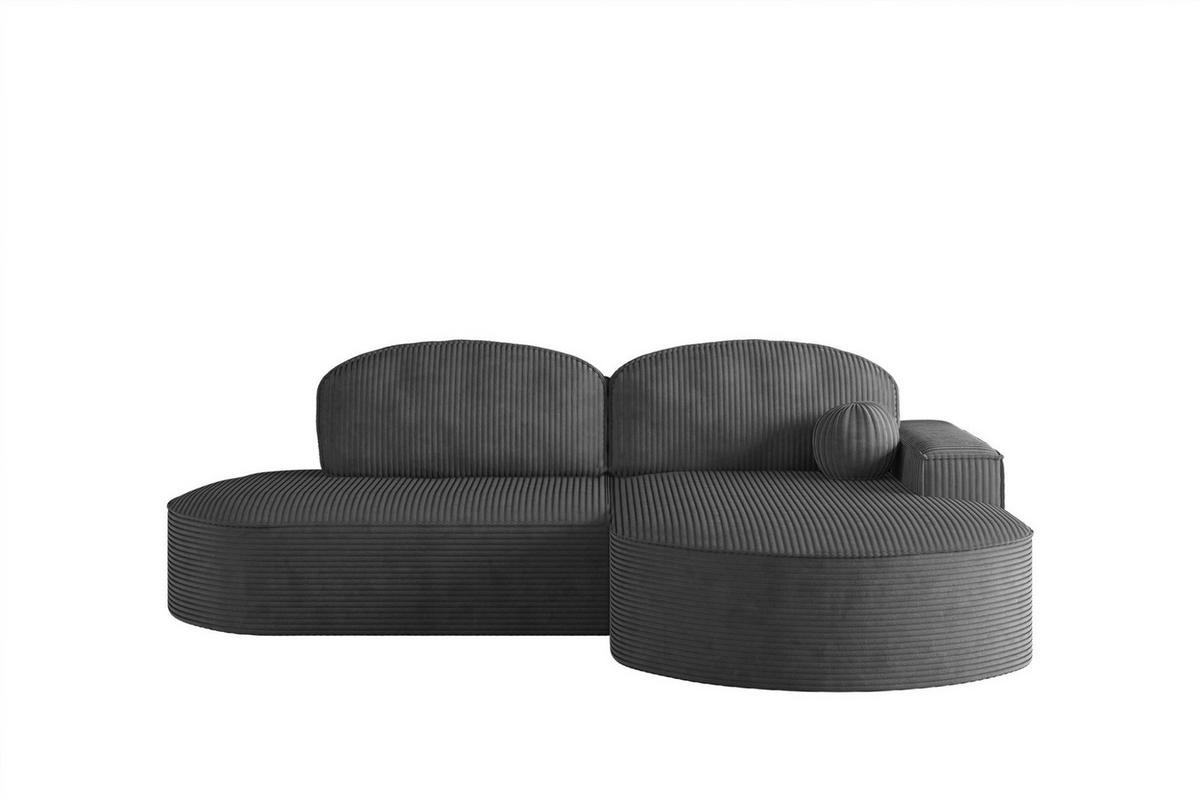 ECKSOFA Girona Mit Schlaffunktion - Dunkelgrau, Holzwerkstoff/Textil (278/179cm) - Fun Möbel