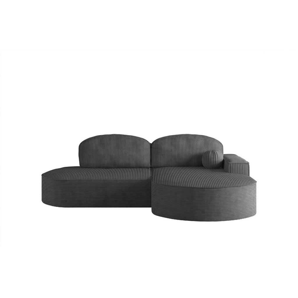 Thumbnail - Fun Möbel Ecksofa, Dunkelgrau, Textil, Ottomane rechts, 278x179 cm, Wohnzimmer, Sofas & Couches, Wohnlandschaften, Eckso...