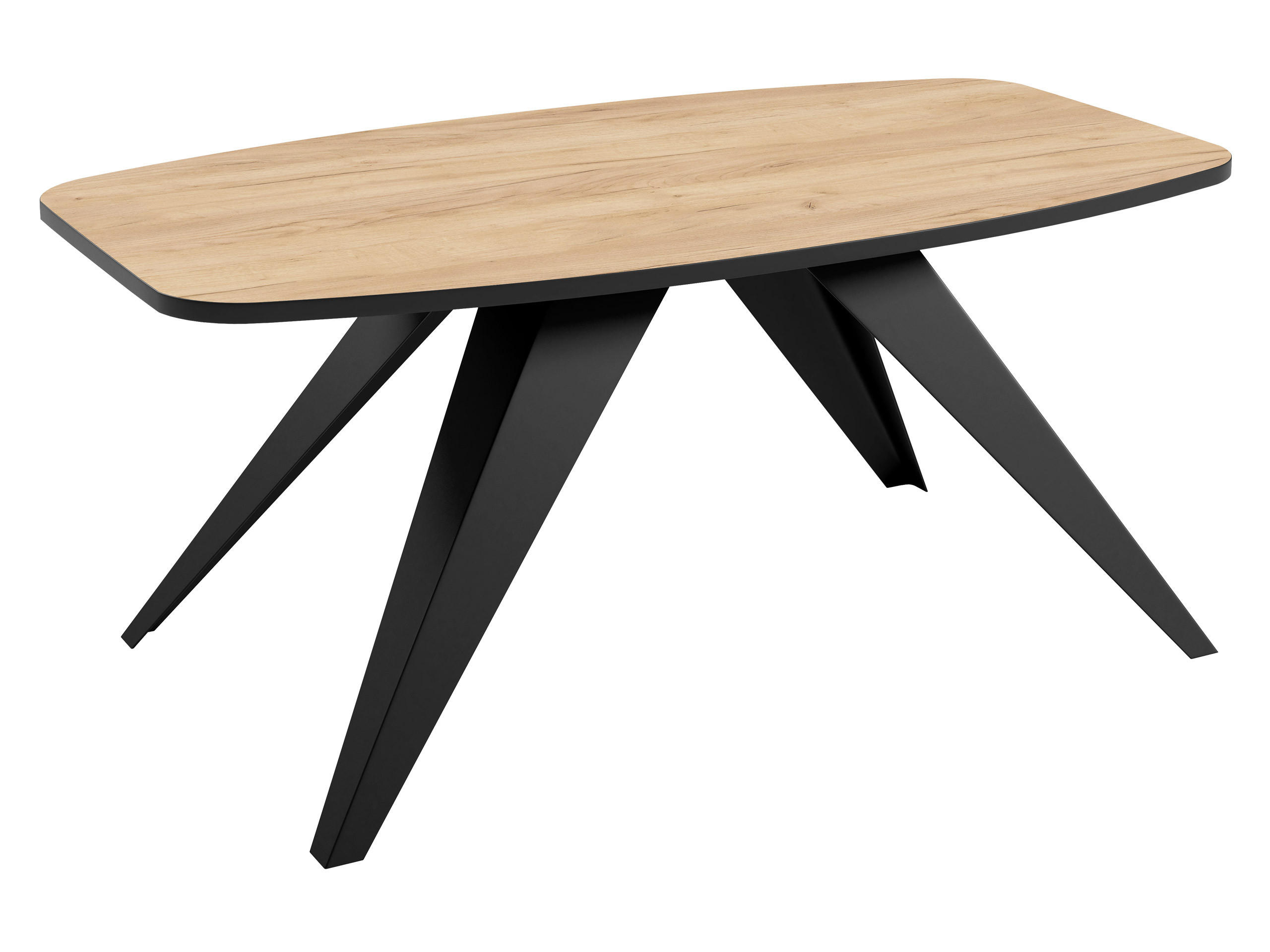 COUCHTISCH Luna - Eichefarben/Schwarz, Holzwerkstoff/Metall (60/120/48cm) - MIRJAN24