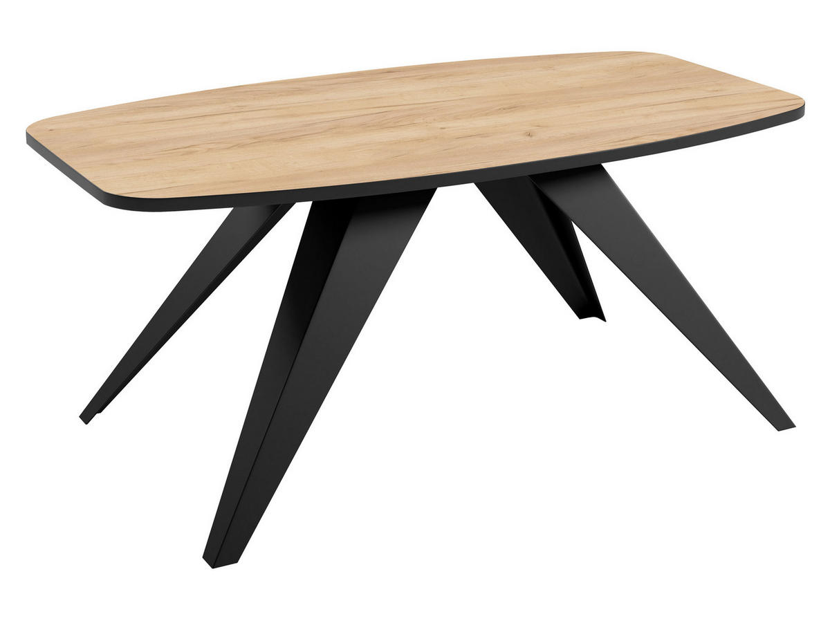 COUCHTISCH Luna - Eichefarben/Schwarz, Holzwerkstoff/Metall (60/120/48cm) - MIRJAN24
