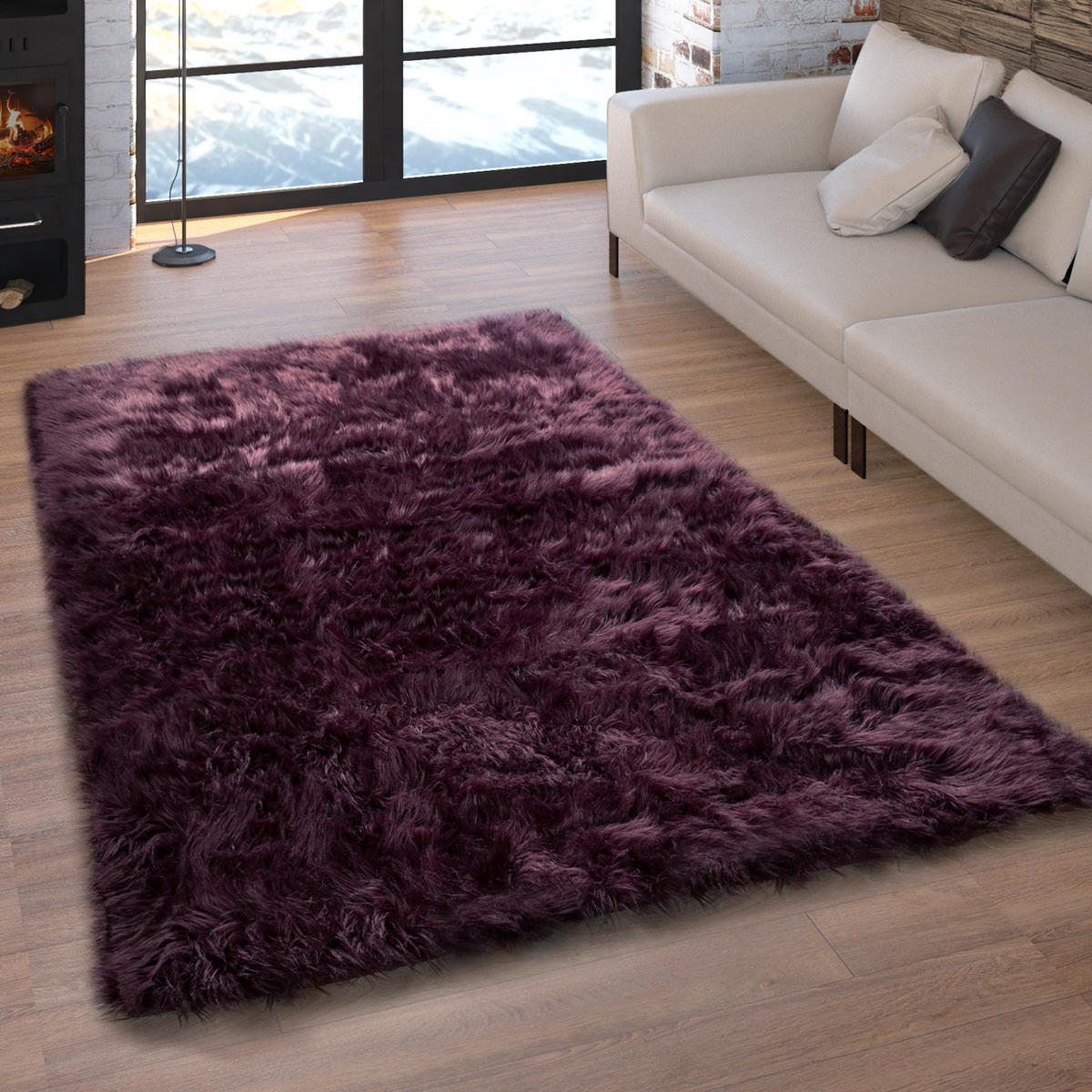 HOCHFLORTEPPICH 120/170 cm Playa 960 - Lila, Textil (120/170cm) - Paco Home