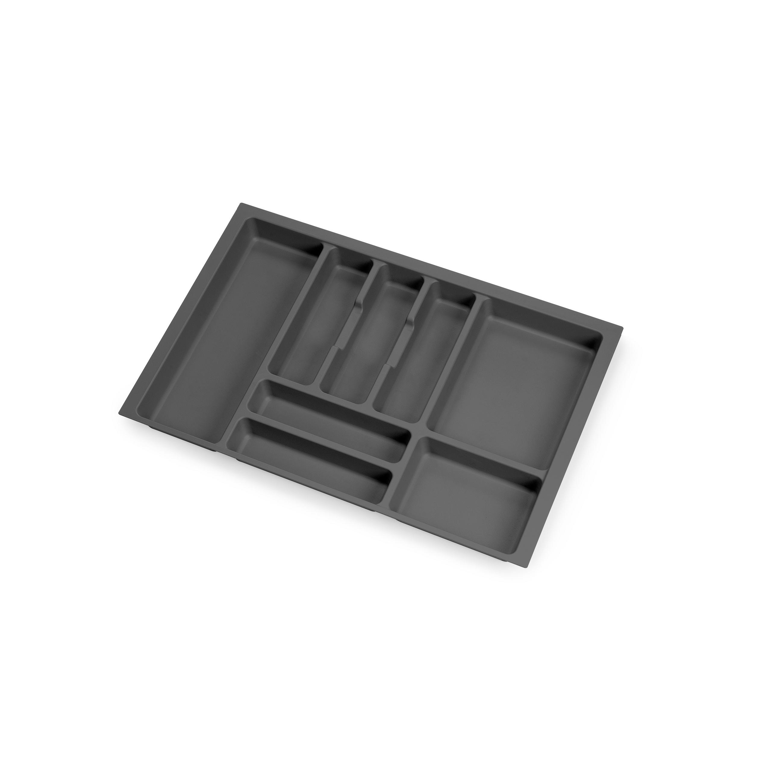 BESTECKEINSATZ Optima Vertex/Concept, Tiefe 500mm, Plattenstärkenstärke 16mm, Modul 700mm, Kunststoff, Anthrazitgrau - Anthrazit, Kunststoff (66.5/5/52cm) - EMUCA