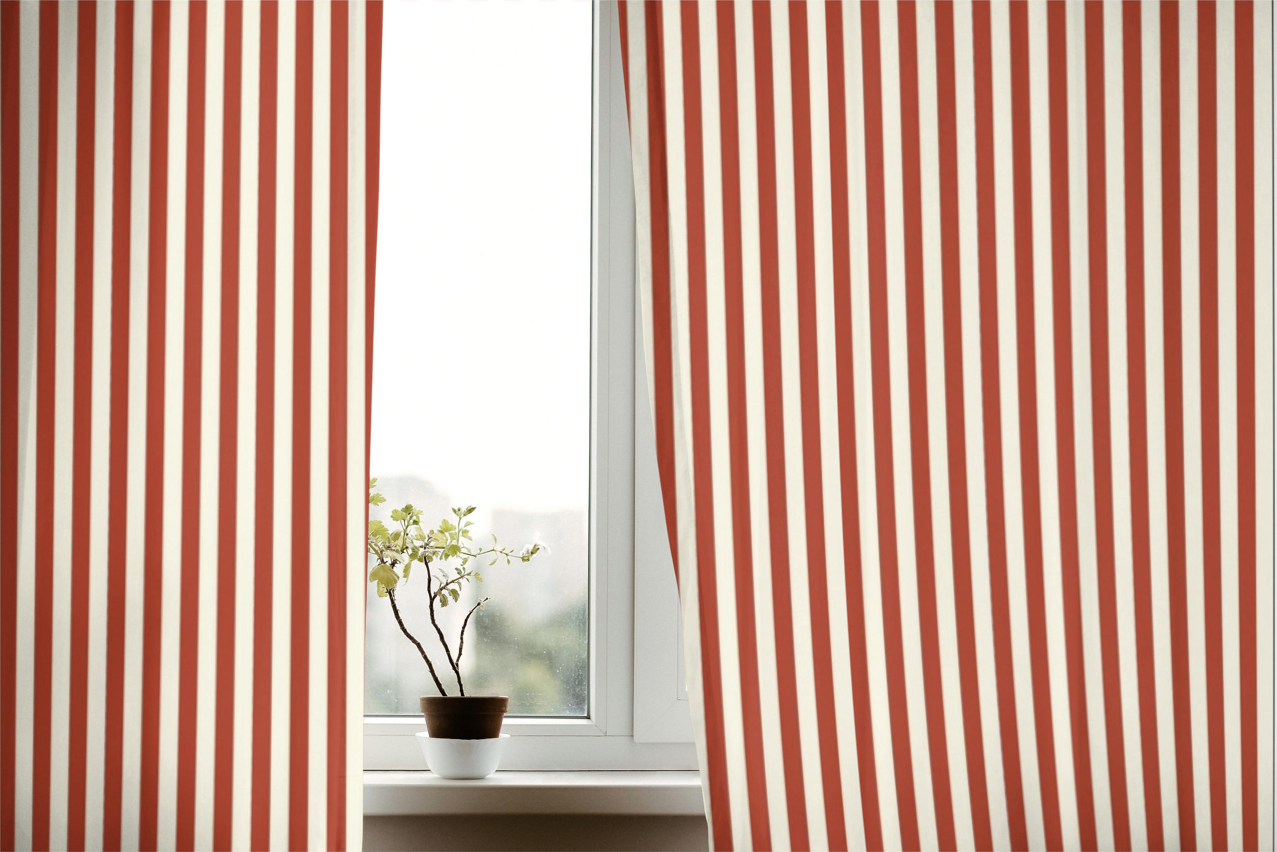 VORHANG Gestreifter aus Baumwolle in Rot 250x140 MARSHALL - Rot, Textil (137/245/0.1cm) - RNT By Really Nice Things