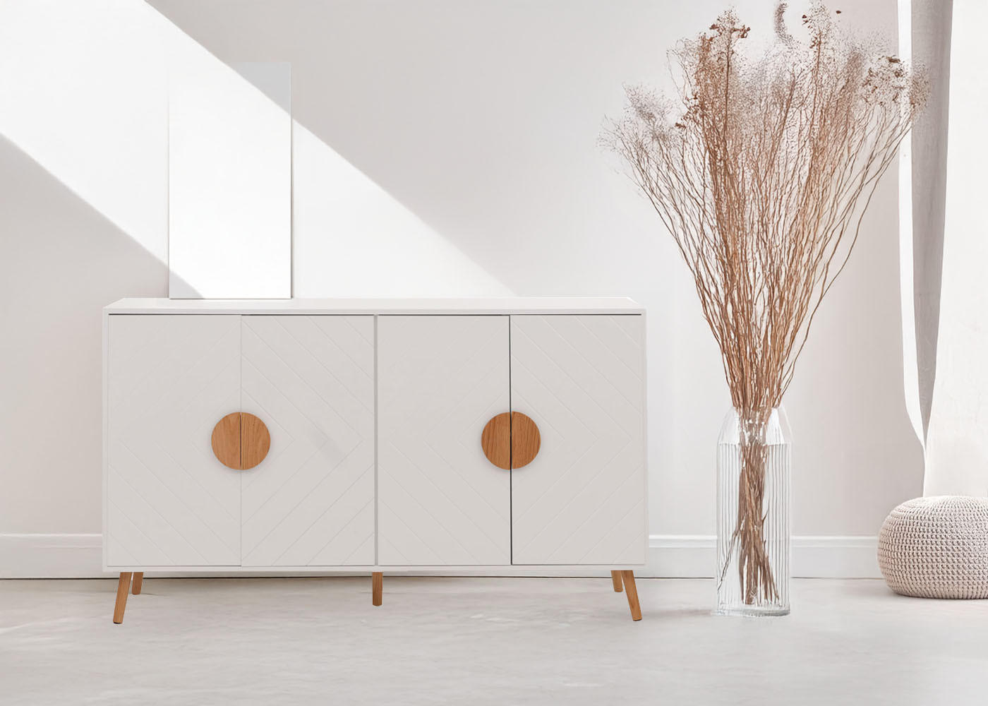 SIDEBOARD Weiß - Weiß, Holz (150/88/40cm) - MCW