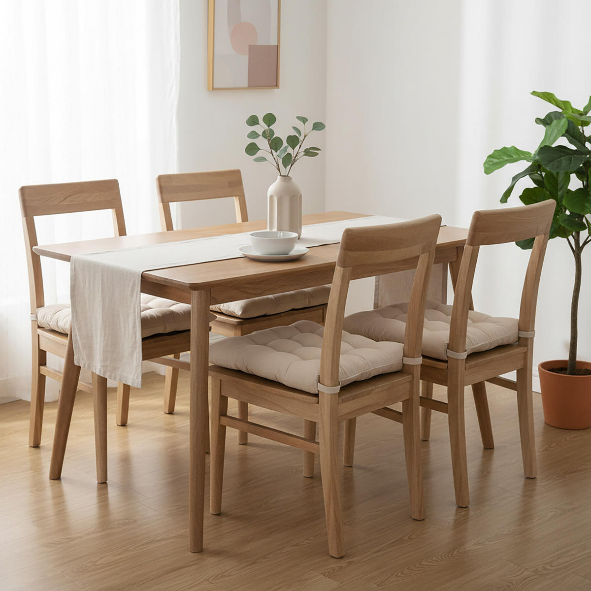 4XSTUHLKISSEN - Beige, Kunststoff/Textil (40/40/5cm) - Relaxdays