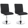 DREHSTUHL 2er Set Stoff schwarz - Chromfarben/Schwarz, Textil/Metall (44/81/60cm) - CLP