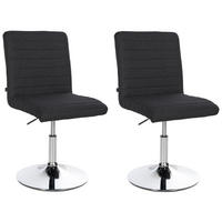 DREHSTUHL 2er Set Stoff schwarz - Chromfarben/Schwarz, Textil/Metall (44/81/60cm) - CLP