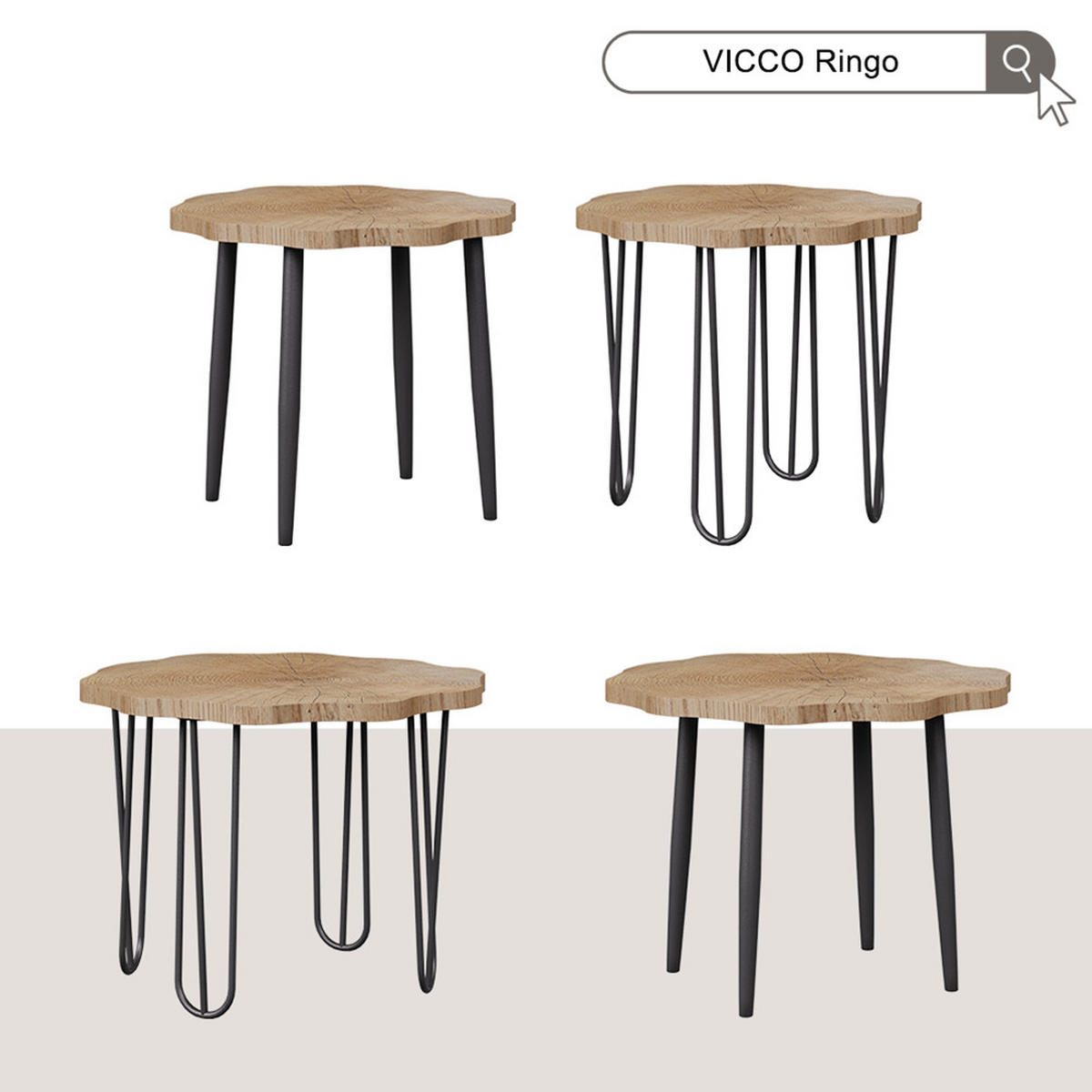 KONFERENČNÍ STŮL Ringo Dub - barva dubu, kompozitní dřevo (50/50/2.5cm) - Vicco