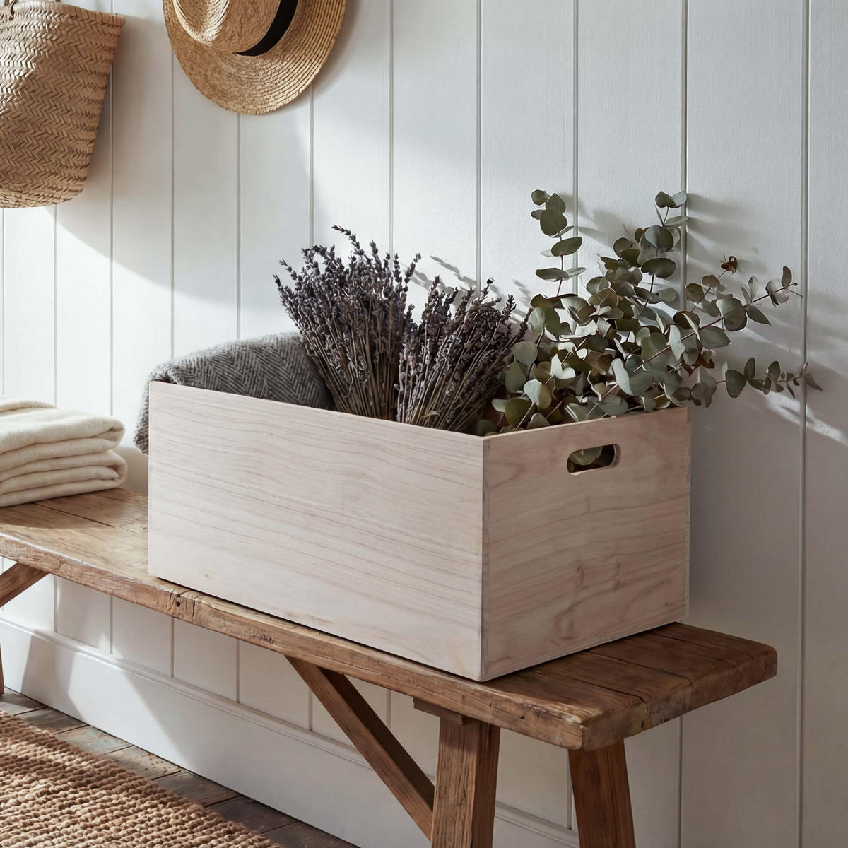 HOLZBOX Beige - Beige, Holz (24/40/60cm) - MCW