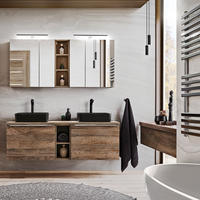 BADMÖBEL-SET 9-TLG. Puebla-56 - Braun, Holzwerkstoff (140/200/46cm) - Lomado