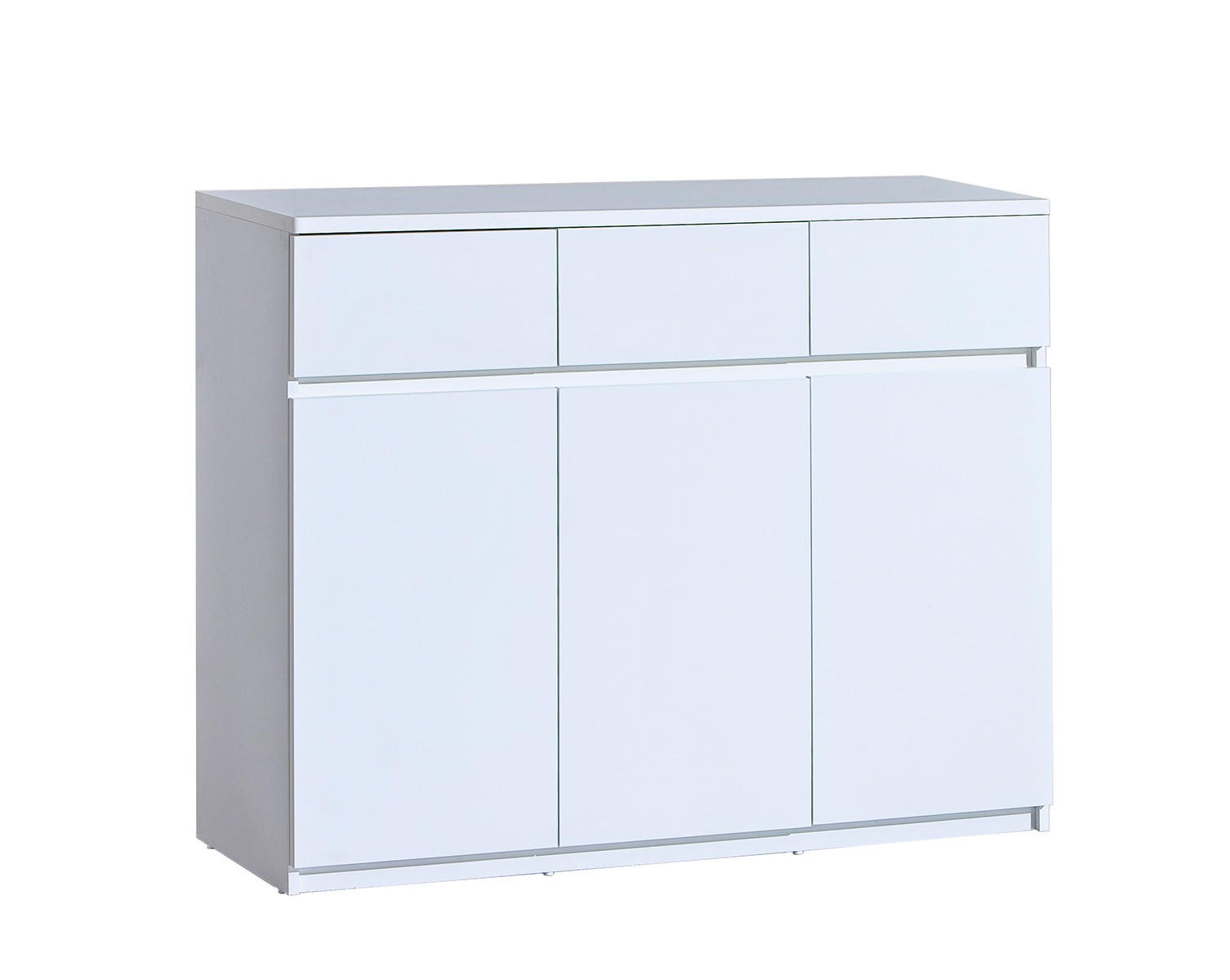 KOMMODE KRYOS 120/94/40cm mit 3 Schubladen 3 Türen Weiß - Weiß, Holzwerkstoff (120/94/40cm) - MASSENO