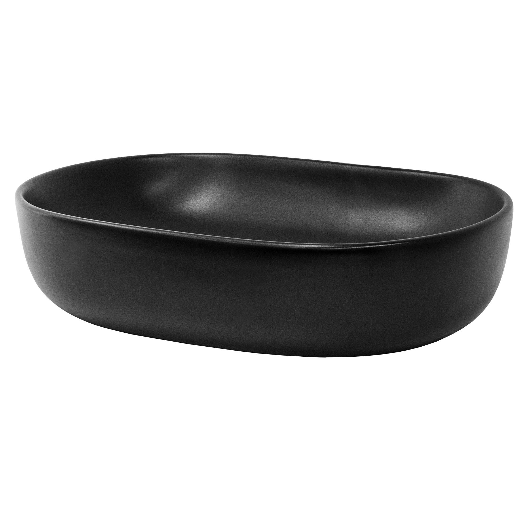 WASCHBECKEN - Schwarz, Keramik (42.5/14.5/60cm) - ML-DESIGN