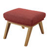 HOCKER mit Holzfüßen - Eichefarben/Rot, Eichenholz/Textil (54/41/41cm) - home24