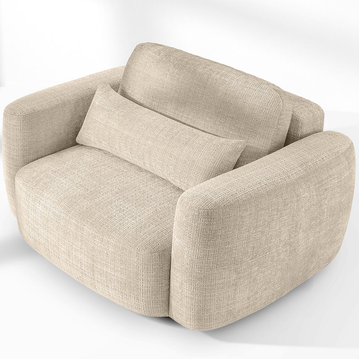 SESSEL ELOSA - Creme, Holz/Textil (145/85/115cm) - KONSIMO®