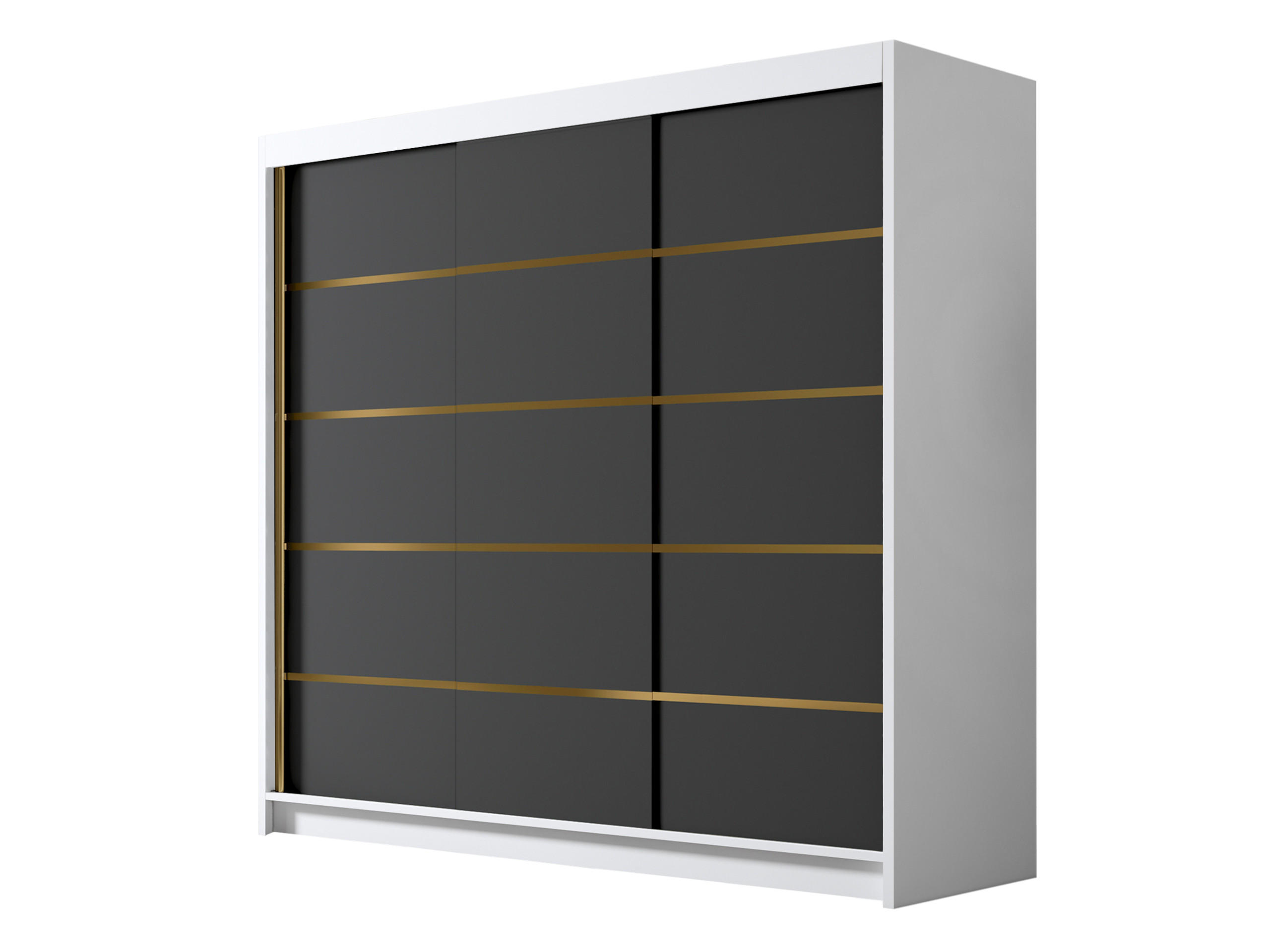 SCHIEBETÜRENSCHRANK Evo VII - Goldfarben/Multicolor, Holzwerkstoff/Metall (200/215/58cm) - MIRJAN24