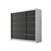 SCHIEBETÜRENSCHRANK Evo VII - Goldfarben/Multicolor, Holzwerkstoff/Metall (200/215/58cm) - MIRJAN24