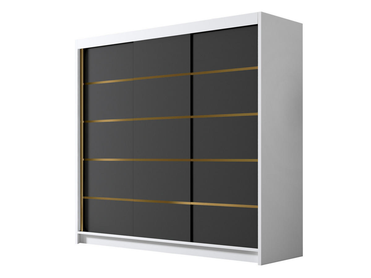 SCHIEBETÜRENSCHRANK Evo VII - Goldfarben/Multicolor, Holzwerkstoff/Metall (200/215/58cm) - MIRJAN24