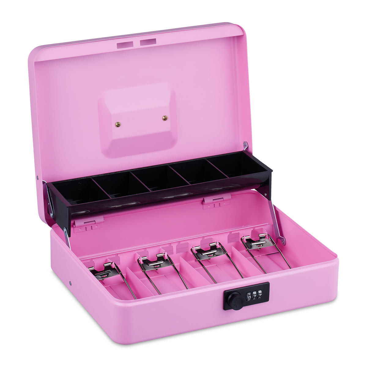 POKLADŇA - ružová, kov/plast (30.5/8.5/24.5cm) - Relaxdays