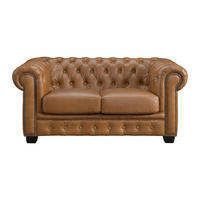 SOFA ohne Schlafmöglichkeit - 2 Personen - Leder - Camel - - Hellbraun, Leder (160/73/96cm) - Vente-Unique