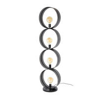 STEHLEUCHTE Ring Schwarz 30/40/162 cm - Schwarz, Metall (30/40/162cm) - Hoyz Collection
