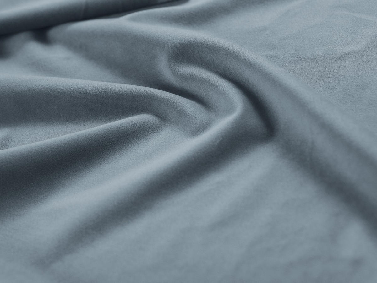 PANORAMASOFA Mamaia aus Samt hellblau 9 Sitzplätze - Hellblau, Textil (256/75/337cm) - Micadoni