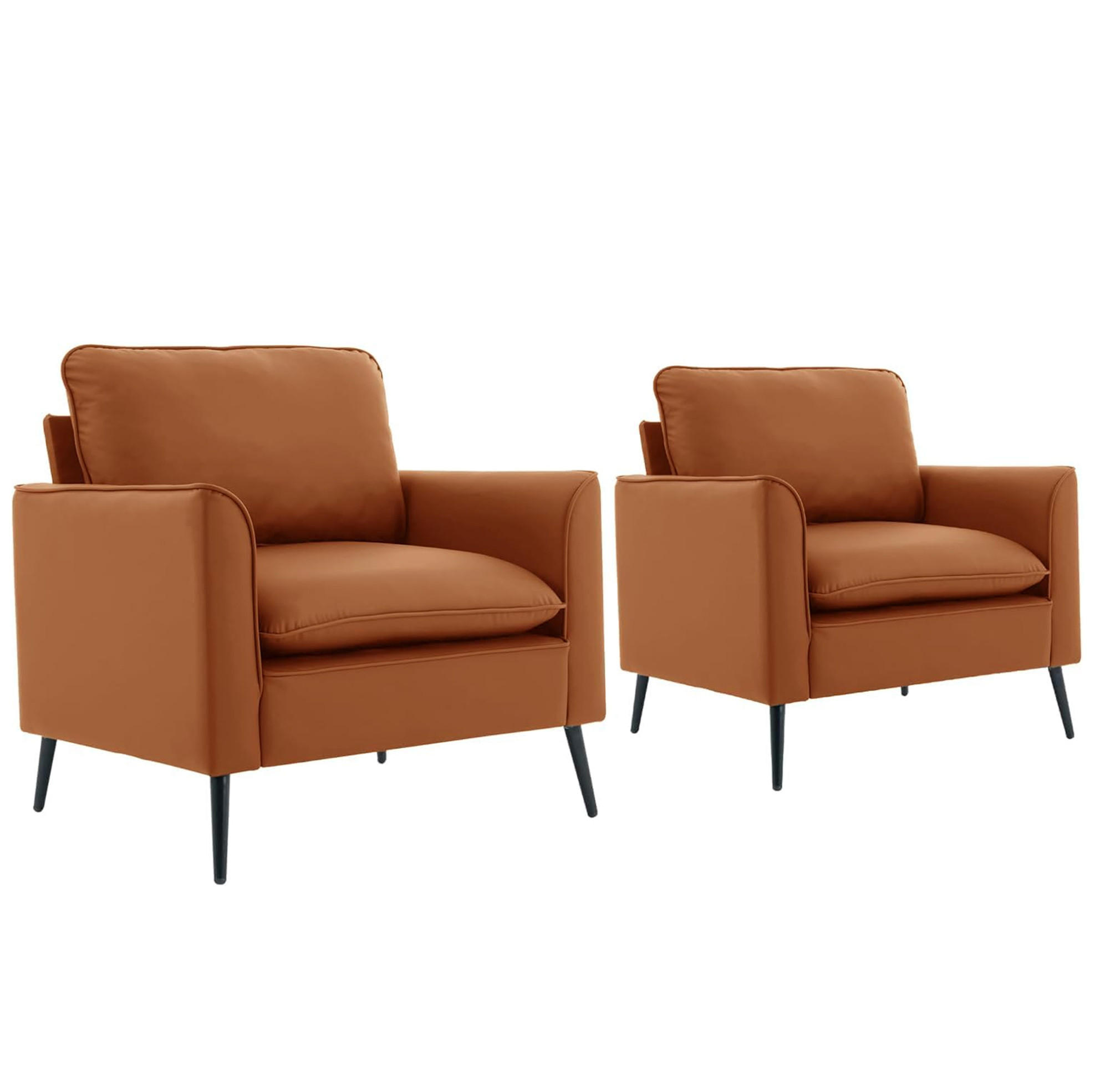 SESSEL aus Kunstleder 80x68x80 cm in Braun mit Kopf- und Lendenkissen - Braun, Textil (68/80/80cm) - Modfu