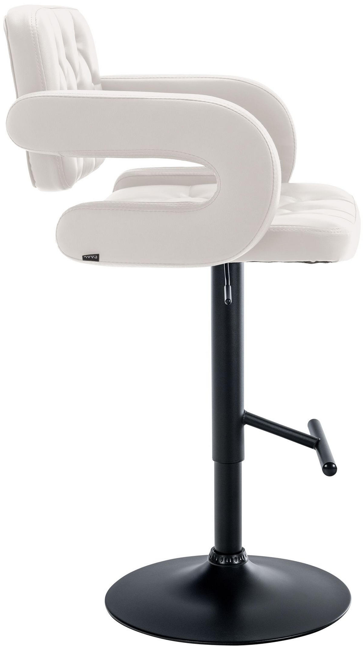 BARHOCKER Lederlook weiß - Schwarz/Weiß, Textil/Metall (62/103/55cm) - CLP