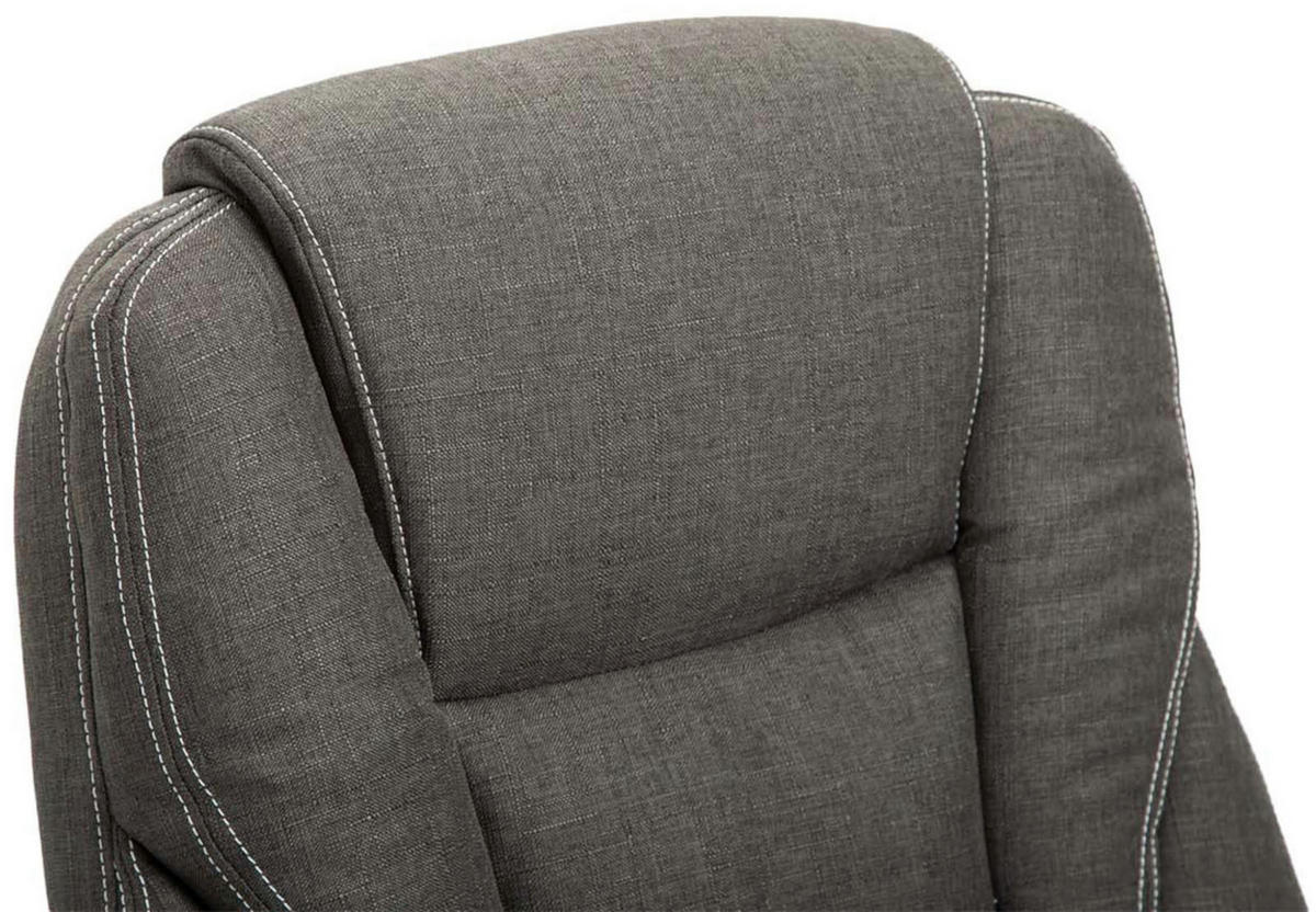CHEFSESSEL Stoff dunkelgrau - Chromfarben/Dunkelgrau, Textil/Metall (68/118/64cm) - CLP