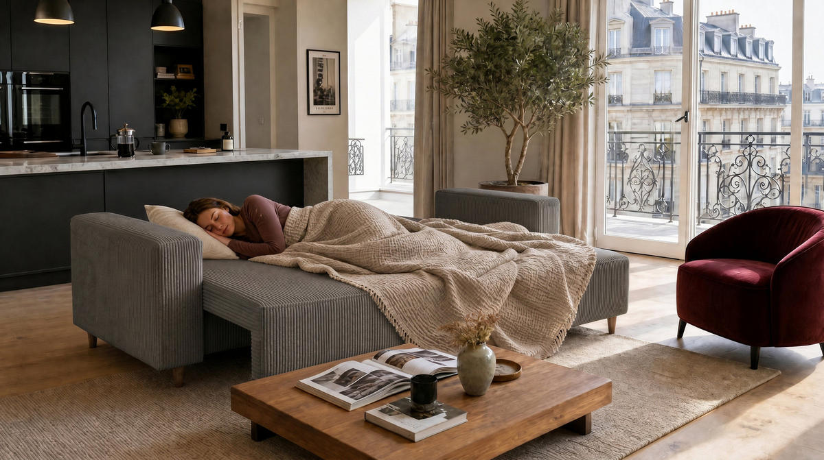ECKSOFA mit Schlaffunktion und Bettkasten Rio, Ecksofa Cordstoff Dunkelgrau, Ottomane Universal, 249x142 cm - Dunkelgrau, Textil (249/142cm) - Marpur