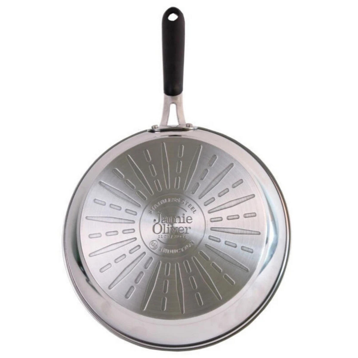 WOKPFANNE H80519 Jamie Oliver 28 cm 3-tlg Edelstahl Antihaft Induktion - Silberfarben/Schwarz, Metall (28cm) - Tefal