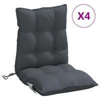 NIEDRIGLEHNER-AUFLAGEN 4Er Set Anthrazit Oxford-Gewebe - Anthrazit, Textil (50/7/100cm) - vidaXL