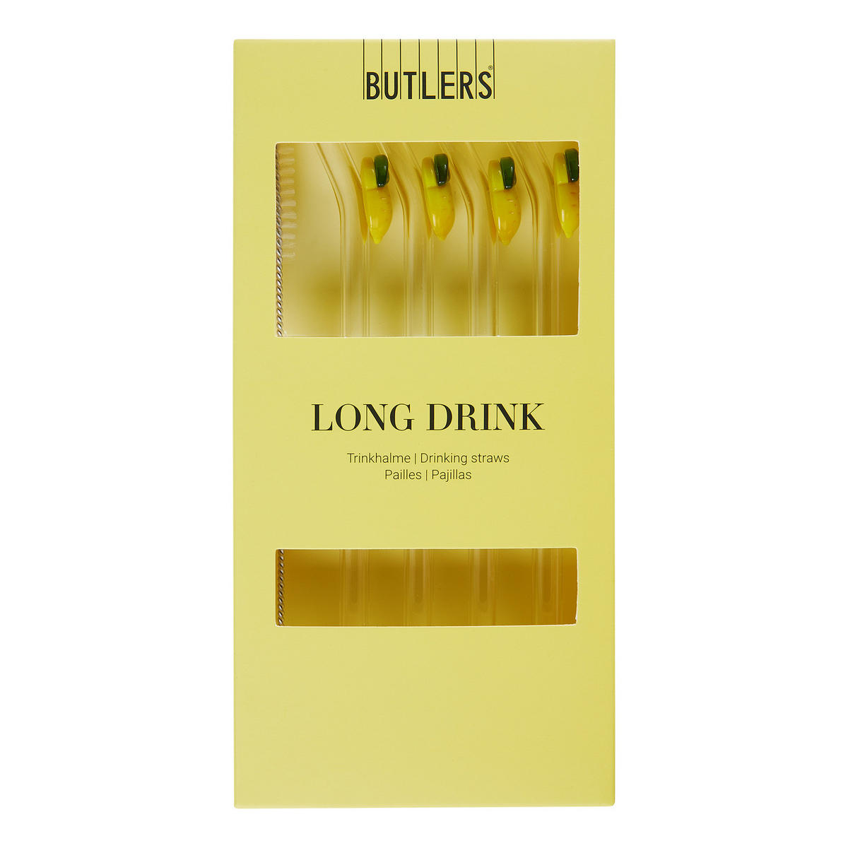 GLASTRINKHALME (4 Stück) Long Drink mit Bürste - Transparent, Glas (0.8/20cm) - Butlers