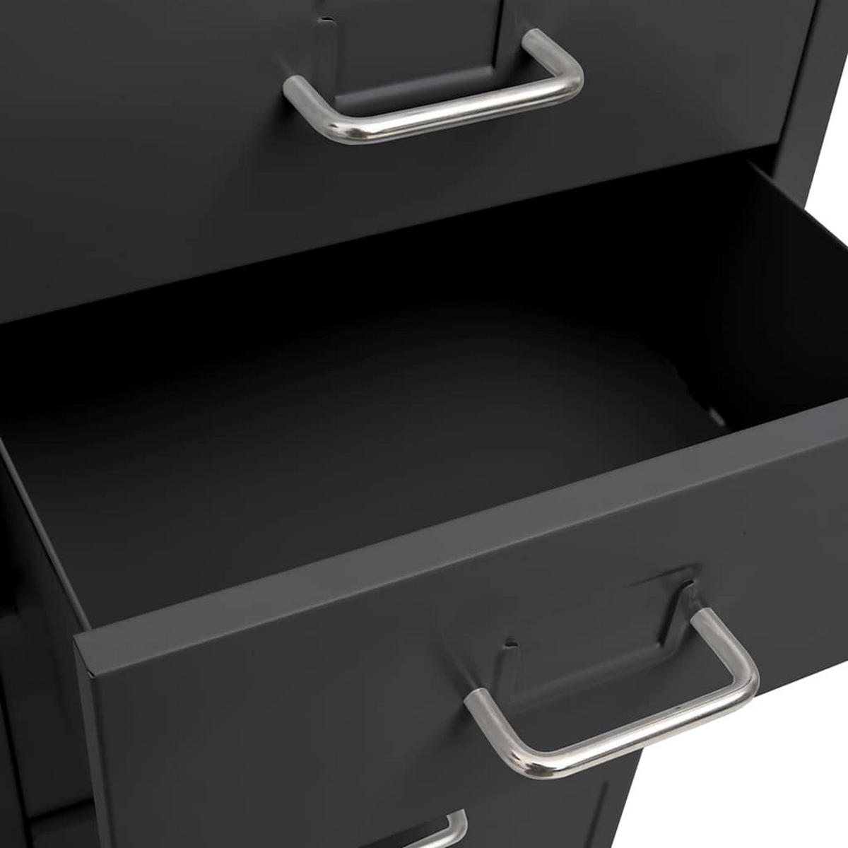 AKTENSCHRANK Mit Rollen Anthrazit 28/41/109 Cm Metall - Anthrazit, Metall (41/109/28cm) - vidaXL