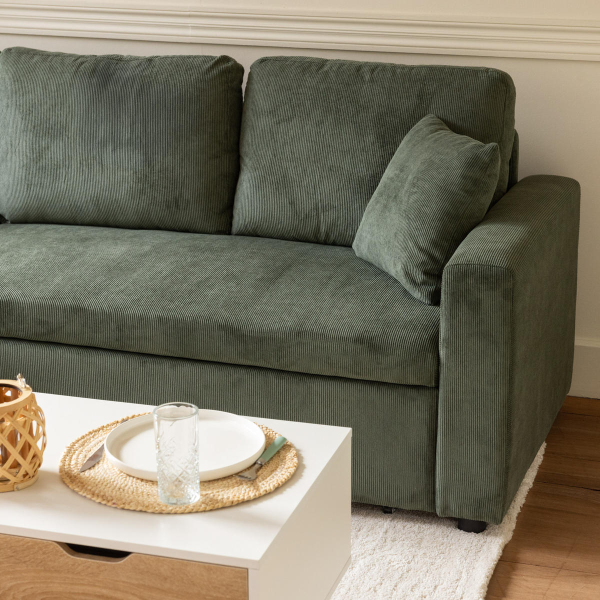 ECKSOFA CLARK Grün 3 Plätze - Grün, Textil (225/146cm) - Happy Garden