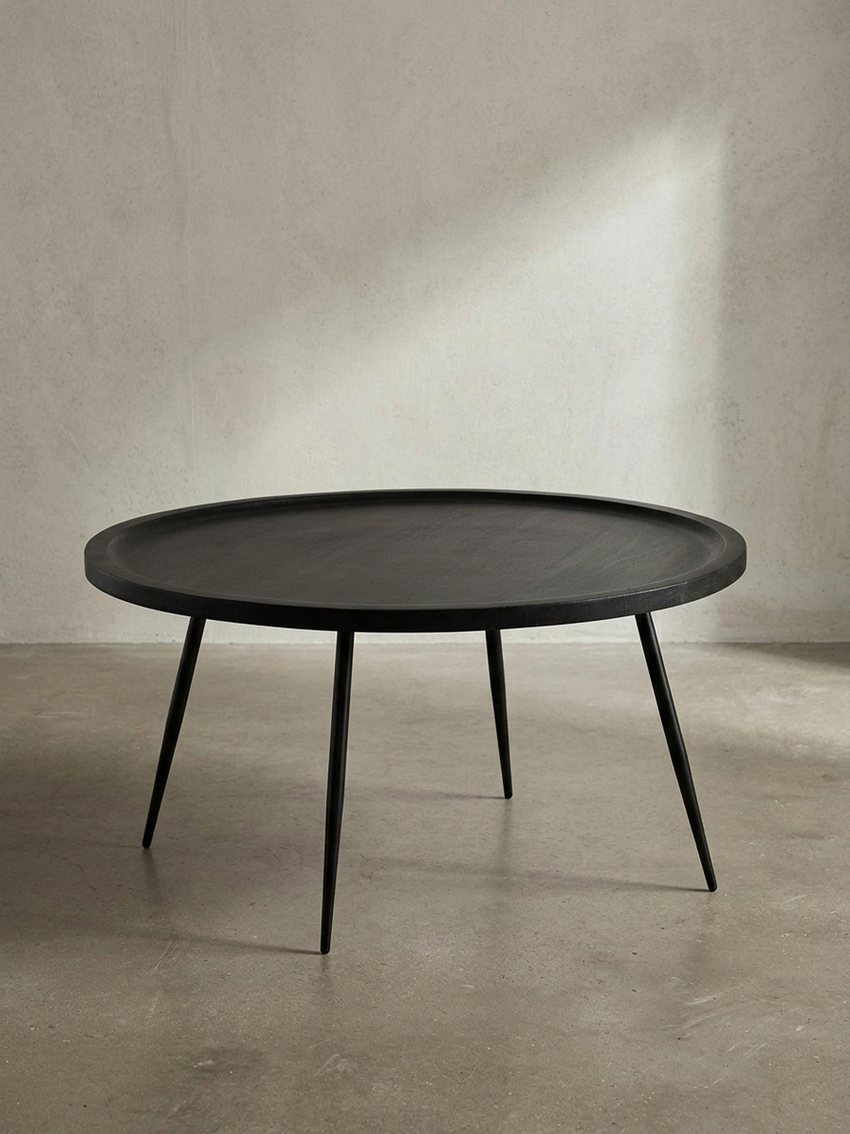 COUCHTISCH in Schwarz aus Metall und massivem Mangoholz mit natürlicher Maserung, 75x75x38 cm - Schwarz, Holz/Metall (75/75/38cm) - KADIMA DESIGN