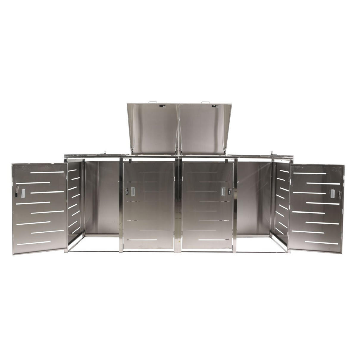 4ER-MÜLLTONNENVERKLEIDUNG Silber - Silberfarben, Metall (263/116/80cm) - MCW