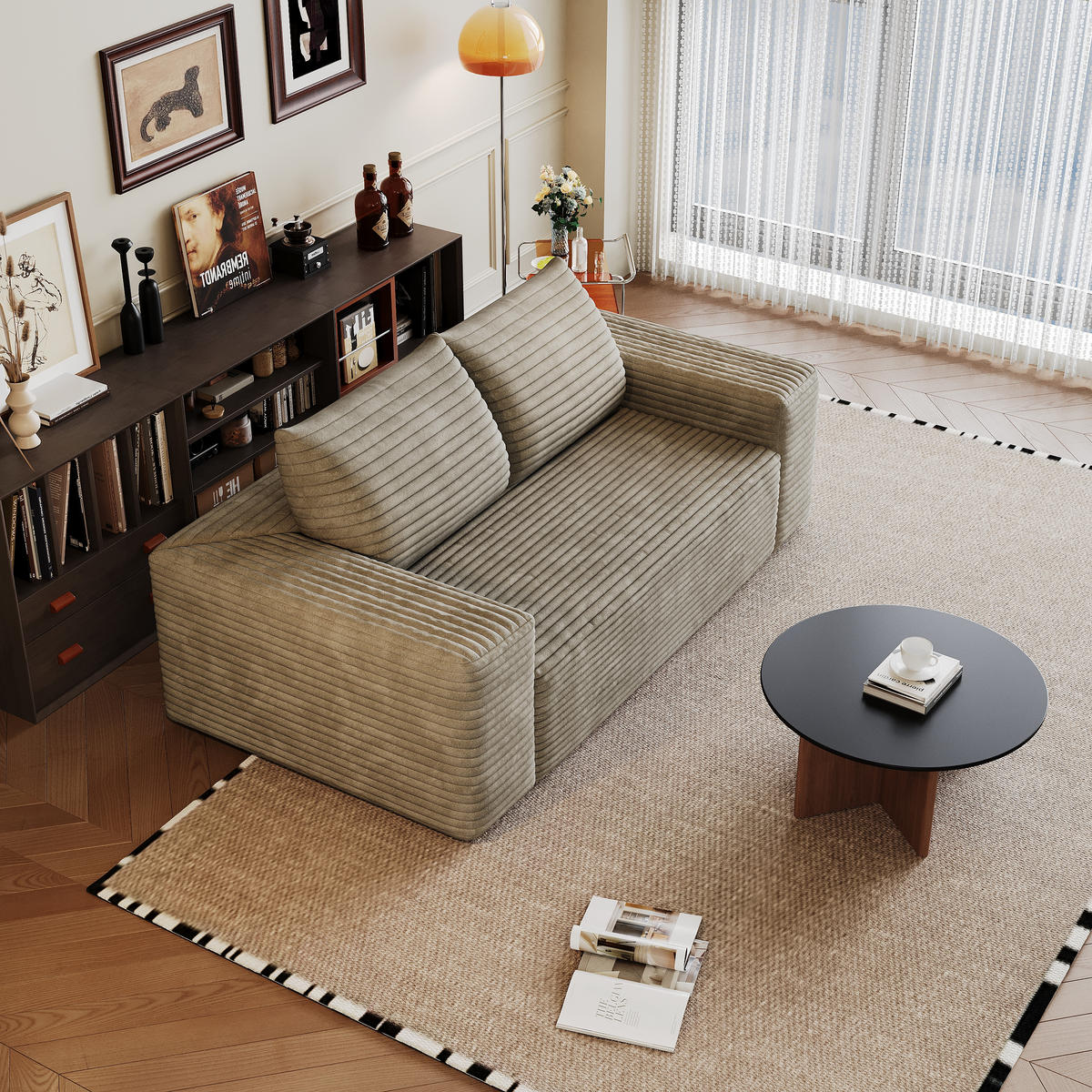 2-SITZER-SOFA DE-34704 Boneless-Modul Camel - Sandfarben, Textil (90/83/180cm) - ComfortXL