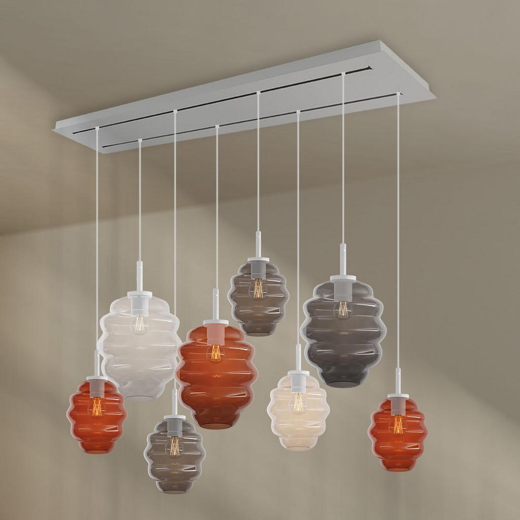 Thumbnail - s.luce Hängeleuchte, Mehrfarbig, Weiß, Glas, Oval, 18x20x18 cm, Lampen & Leuchten, Innenbeleuchtung, Hängelampen, Pendel...
