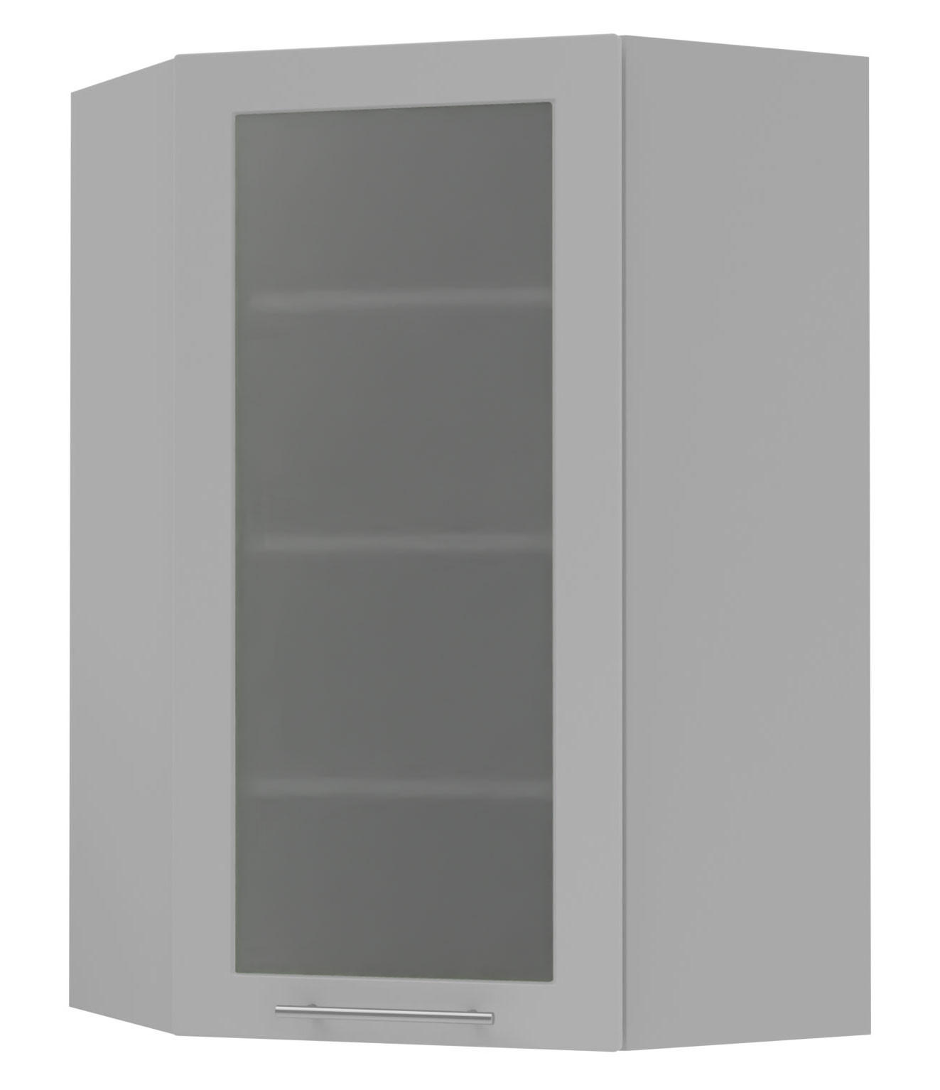 ECKHÄNGESCHRANK Bari W4S/10/60 RAL 7040 fenstergrau (K5) / Grau 60 / 60 / 96cm - Grau, Holz/Holzwerkstoff (60/96/60cm) - Feldmann-Wohnen