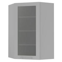 ECKHÄNGESCHRANK Bari W4S/10/60 RAL 7040 fenstergrau (K5) / Grau 60 / 60 / 96cm - Grau, Holz/Holzwerkstoff (60/96/60cm) - Feldmann-Wohnen