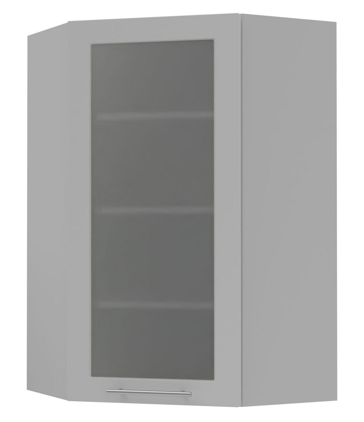 ECKHÄNGESCHRANK Bari W4S/10/60 RAL 7040 fenstergrau (K5) / Grau 60 / 60 / 96cm - Grau, Holz/Holzwerkstoff (60/96/60cm) - Feldmann-Wohnen