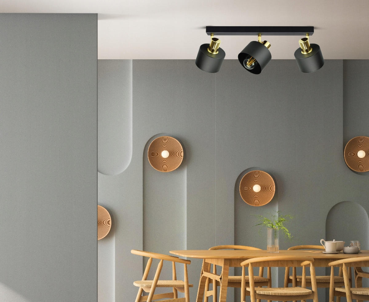 DECKENLEUCHTE BLACKSPOT - Goldfarben/Schwarz, Metall (12/60/20cm) - kiki design