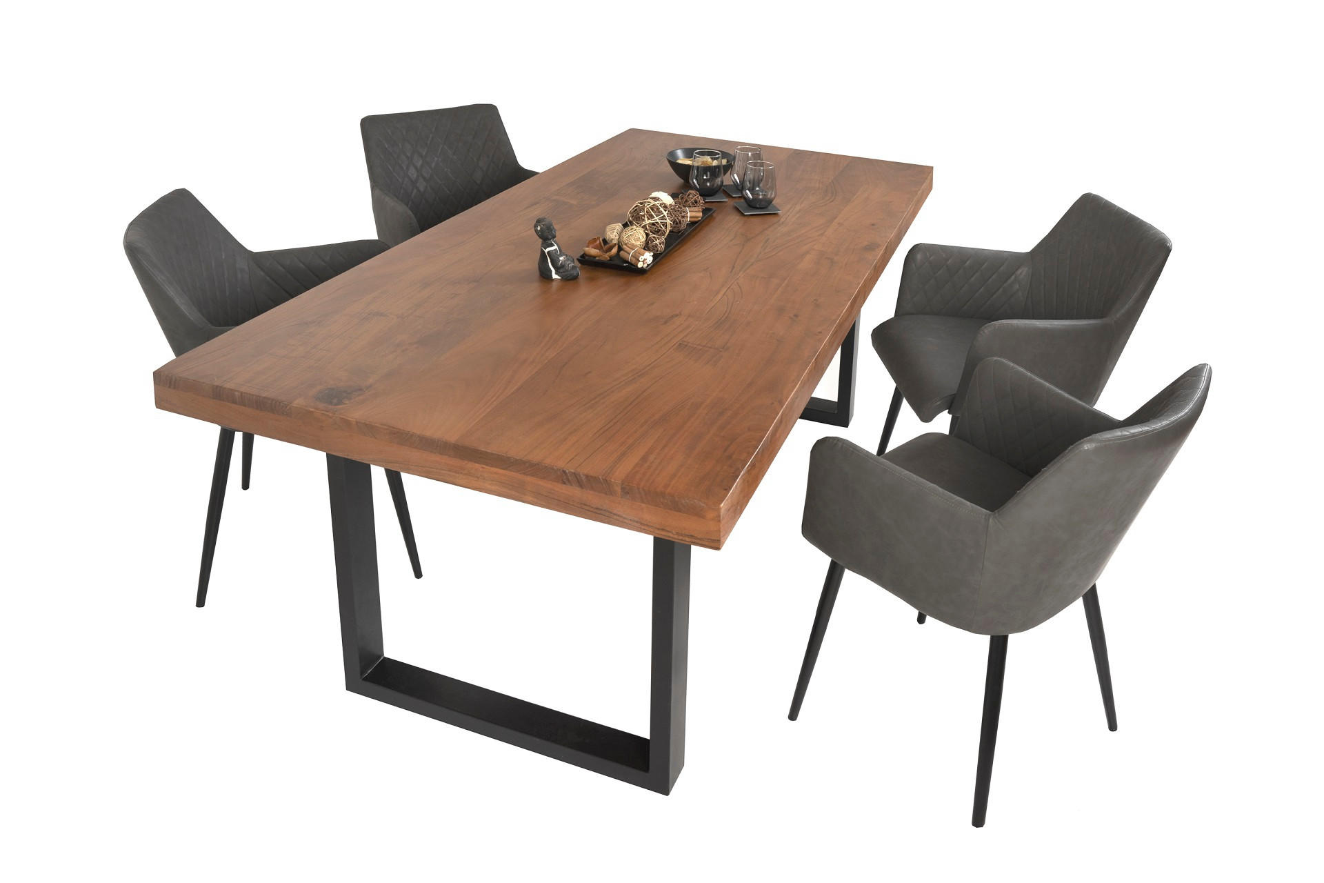 ESSTISCH RIO - Schwarz/Braun, Holz/Metall (100/220/77cm) - SAM