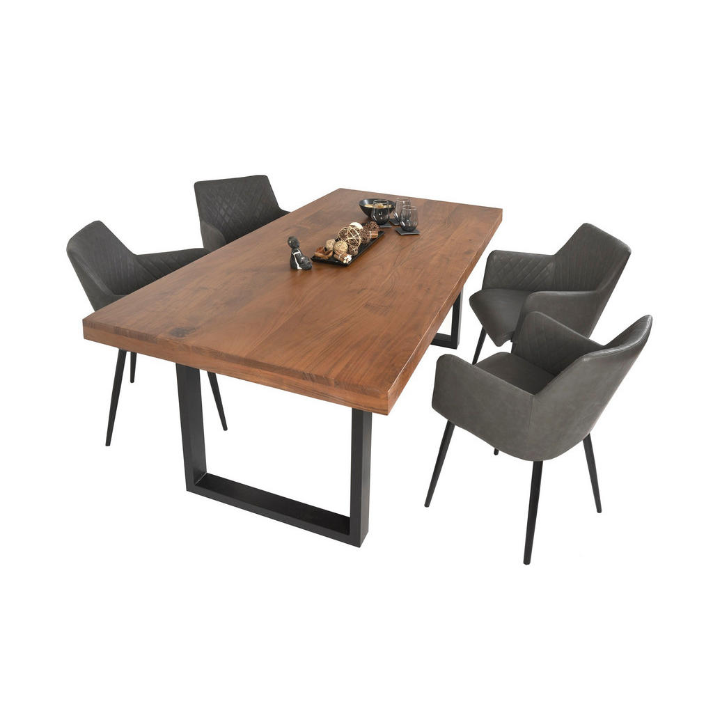 Thumbnail - SAM Esstisch, Braun, Holz, Echtholz,Akazie, Rechteckig,Quadratisch, U-Form, 220x77x100 cm, Esszimmer, Tische, Esstische