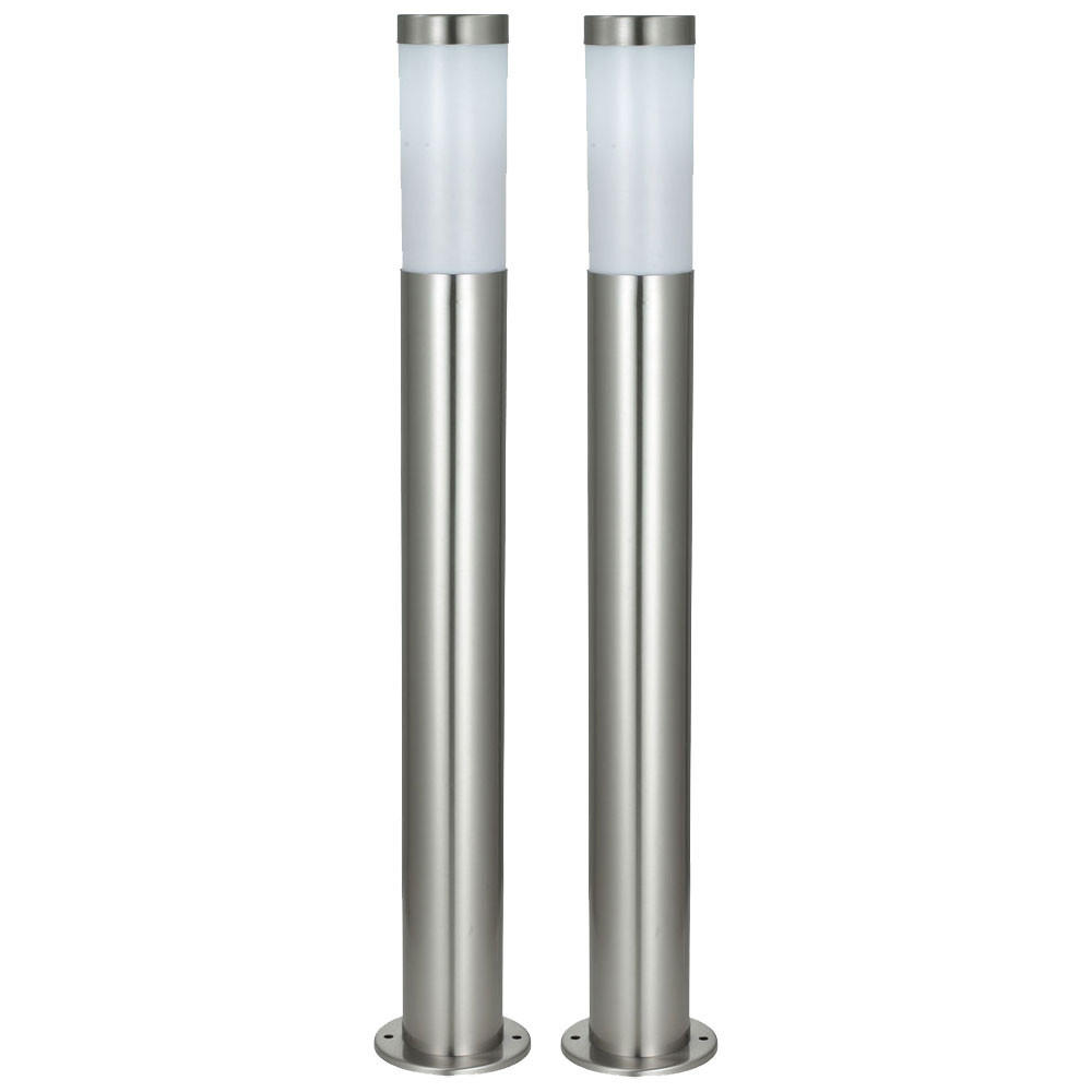 WEGELEUCHTE Edelstahl Silber 2er Set - Silberfarben, Kunststoff (12.7/12.7/110cm) - Globo Lighting