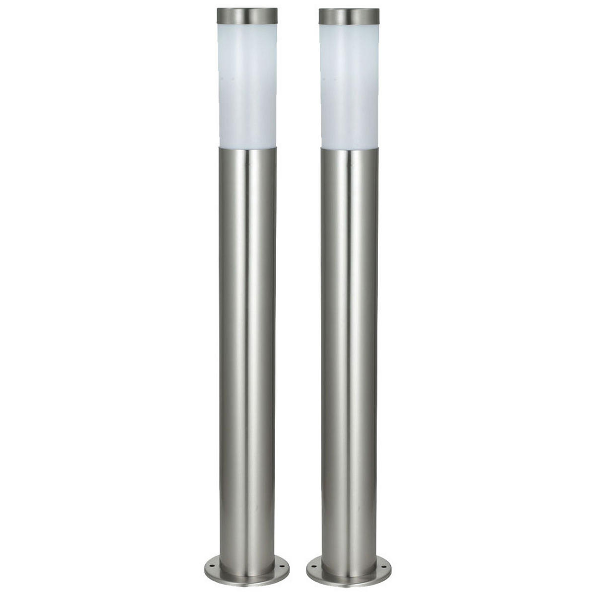 WEGELEUCHTE Edelstahl Silber 2er Set - Silberfarben, Kunststoff (12.7/12.7/110cm) - Globo Lighting