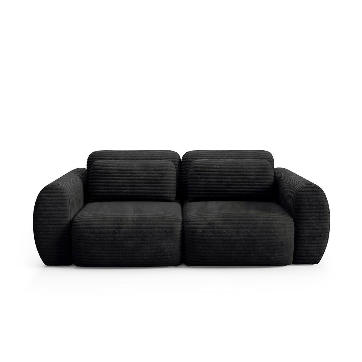 SOFA Camilla 3 Sitzplätze Schwarz - Schwarz, Holz (266/95/121cm) - Petits-meubles